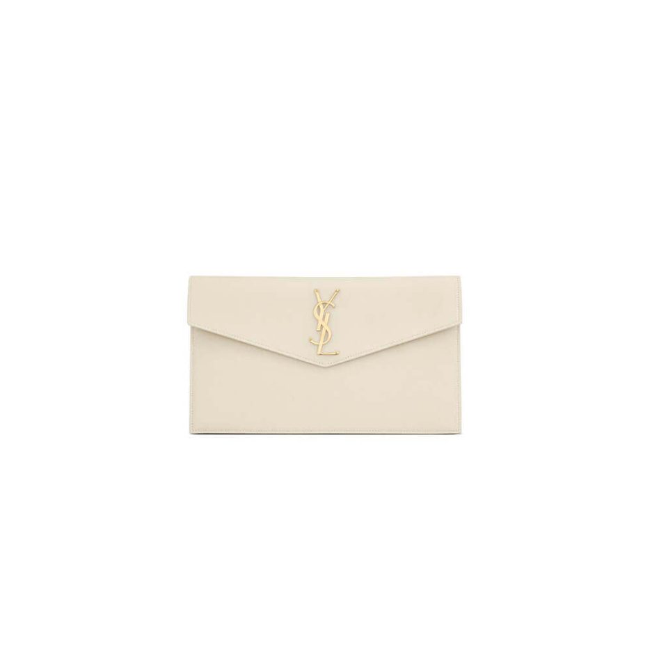 YSL UPTOWN POUCH IN GRAIN DE POUDRE EMBOSSED LEATHER
