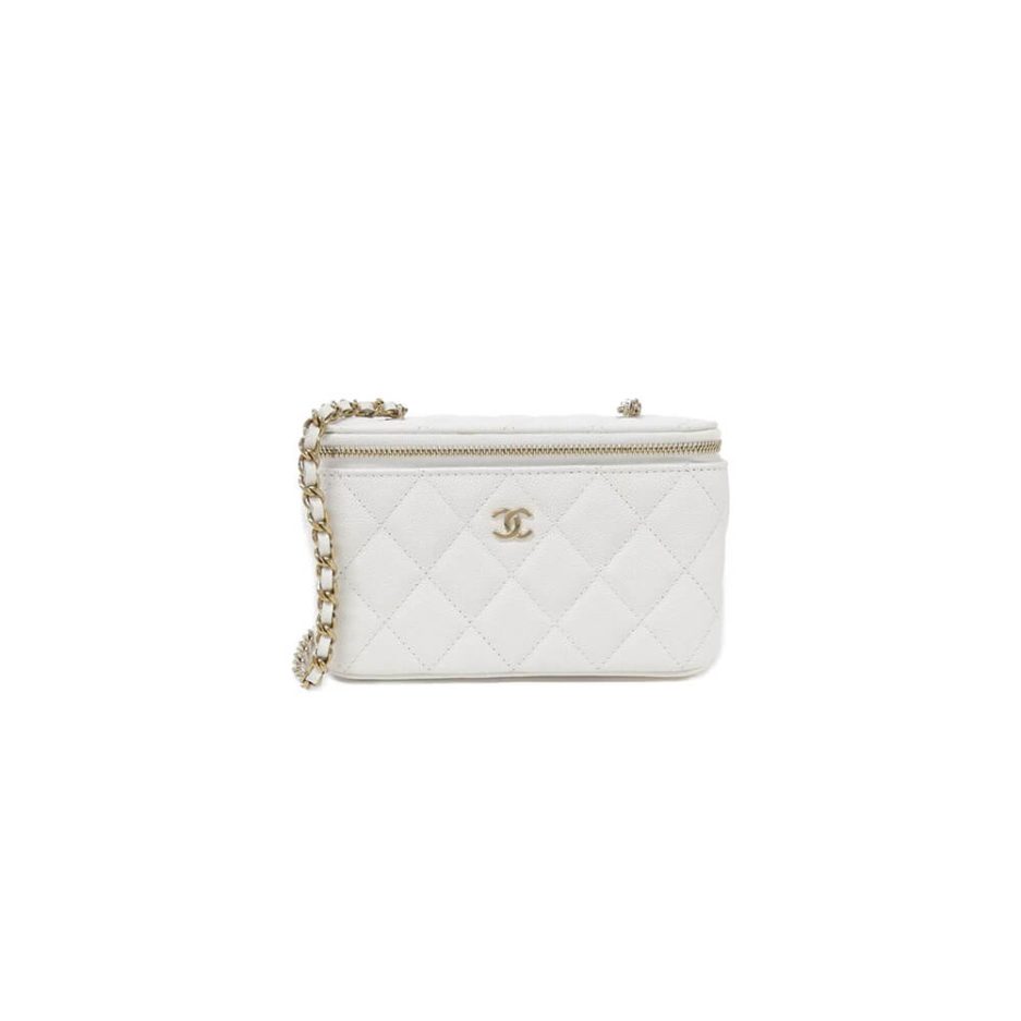 Ch*el long box cosmetic bag