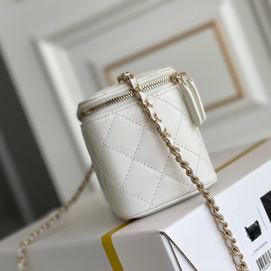 Ch*el long box cosmetic bag