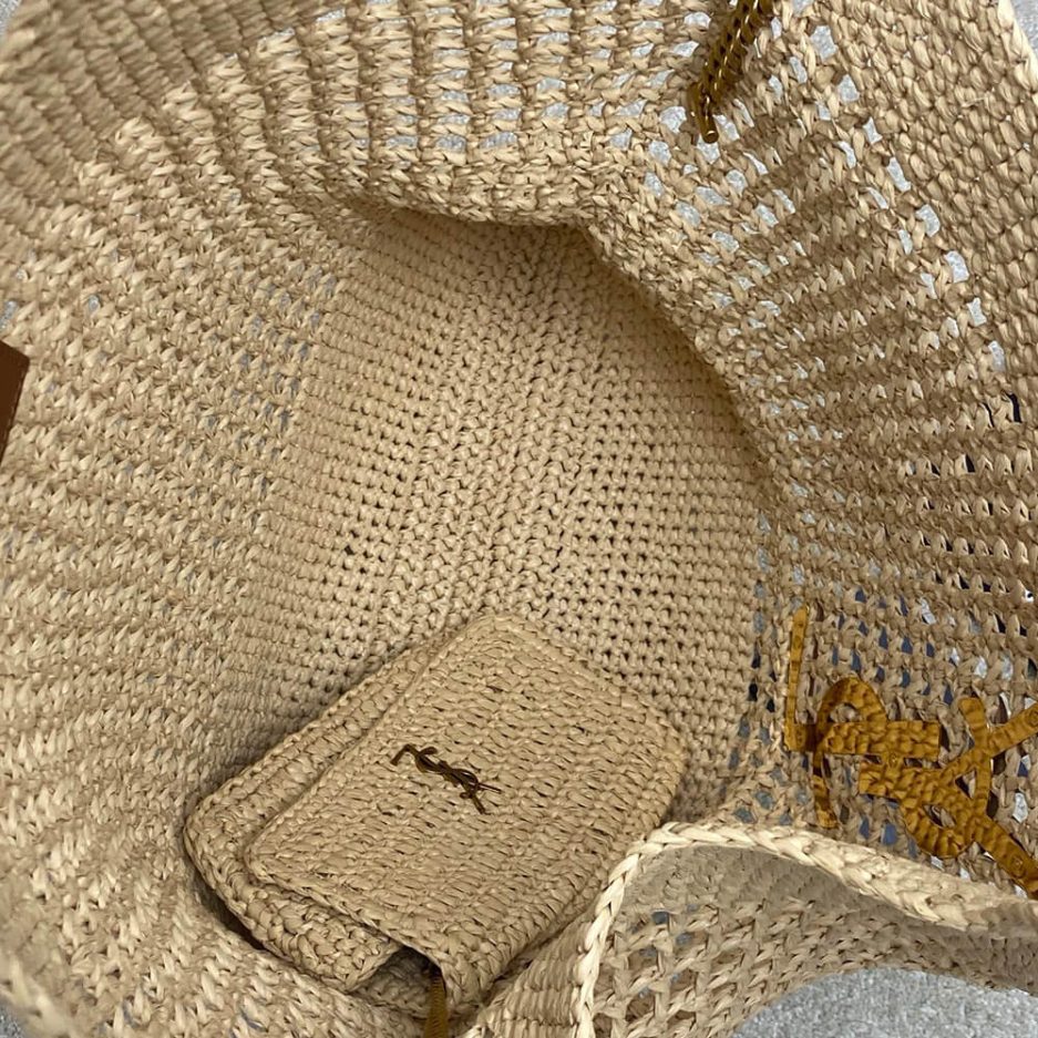 YSL ICARE SHOPPING BAG IN RAFFIA(HIGH-END GRADE)
