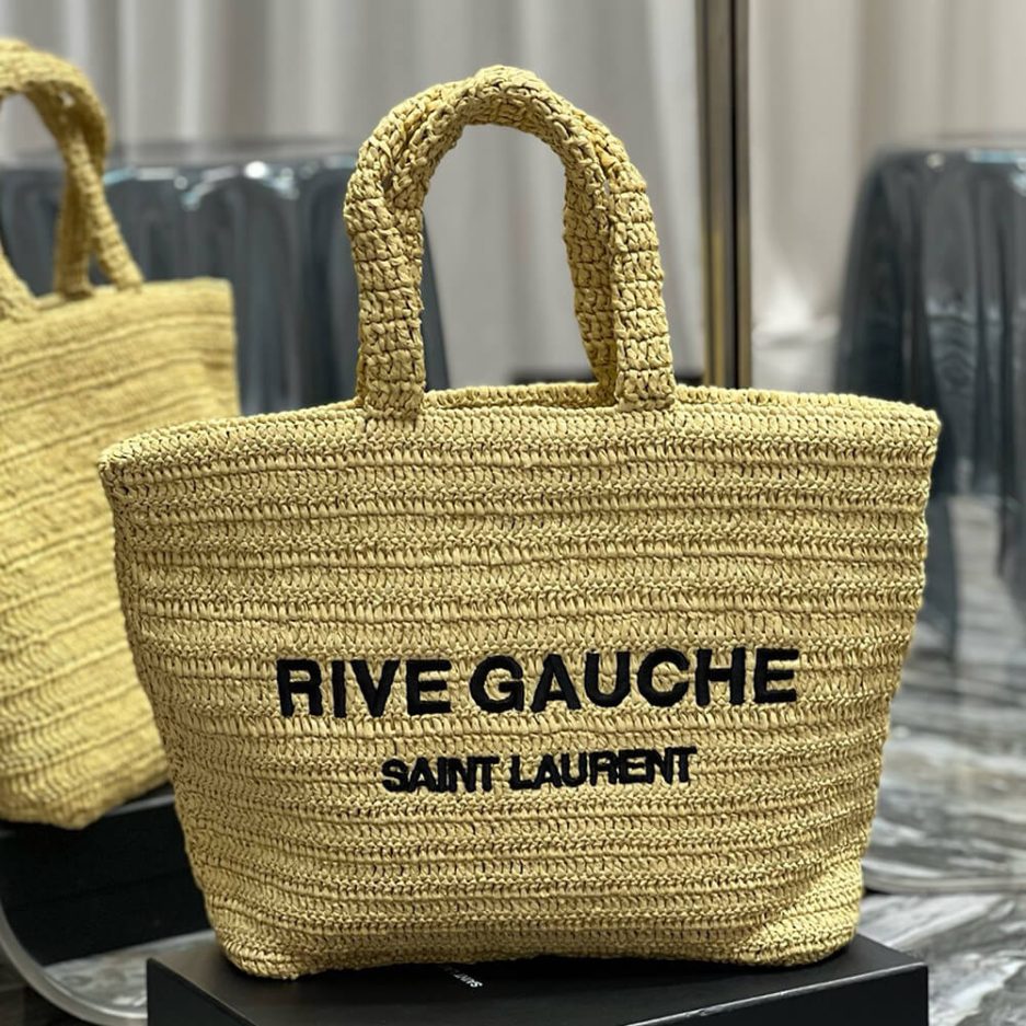 YSL RIVE GAUCHE TOTE IN RAFFIA(HIGH-END GRADE)