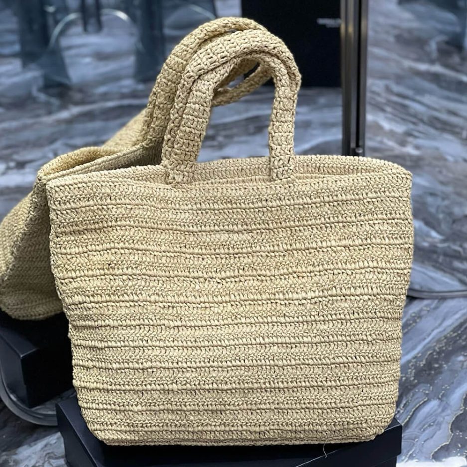 YSL RIVE GAUCHE TOTE IN RAFFIA(HIGH-END GRADE)