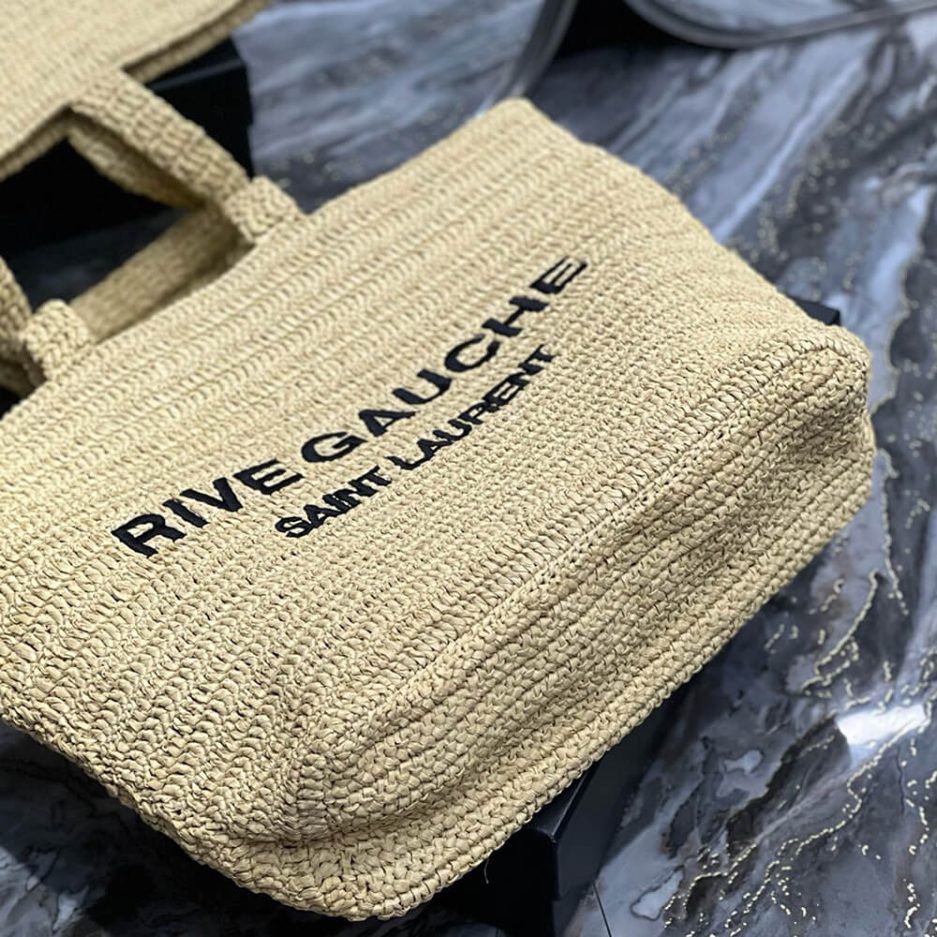 YSL RIVE GAUCHE TOTE IN RAFFIA(HIGH-END GRADE)